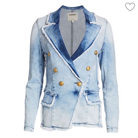L'AGENCE
Kaydence Double-Breasted Denim Jacket size S/P - Picture 1 of 16